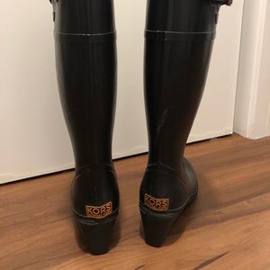 Michael Kors wedge heel rain boots sz 9